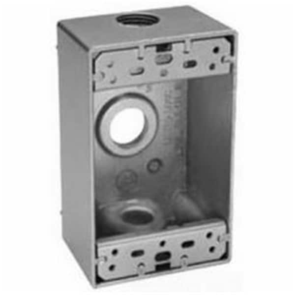 Teddico/Bwf Electrical Box, 18.3 cu in, Outlet Box Type, 1 Gang, Die-Cast Metal - 1718956