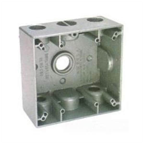 Teddico/Bwf Electrical Box, 31 cu in, Outlet Box Type, 2 Gangs, Die-Cast Metal - 1719574