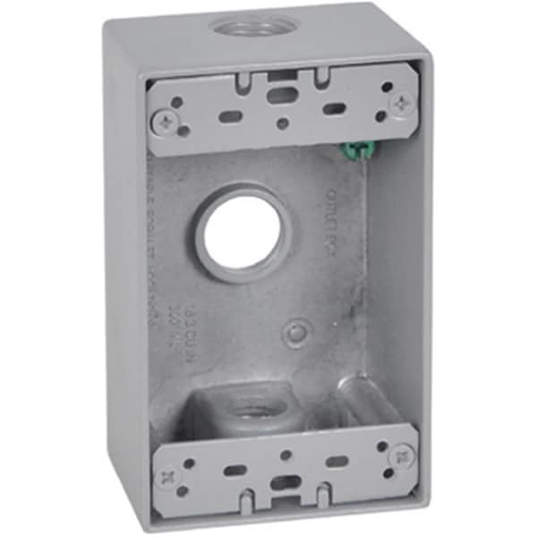 Evolve FSB50-3X 1 Gang Rectangular Outlet Box- Gray - EV3857402