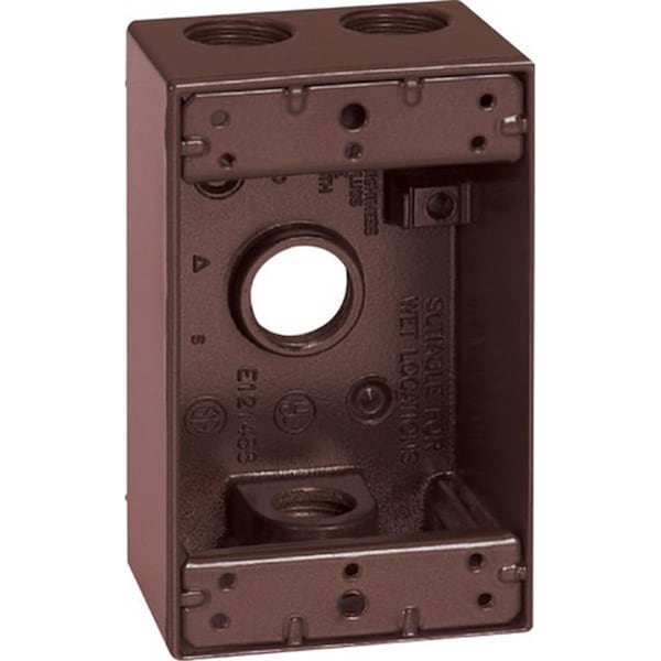 Sigma 14251BR 1 Gang Bronze Rectangle Weatherproof Outlet Box - 3425857