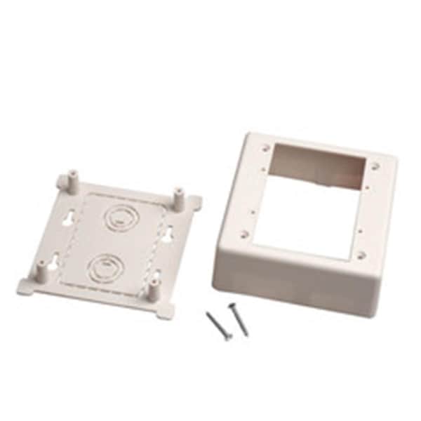 Cable Wholesale CableWholesale  Dual Gang Surface Mount Box with Raceway Knockouts, White - 31R5-200WH