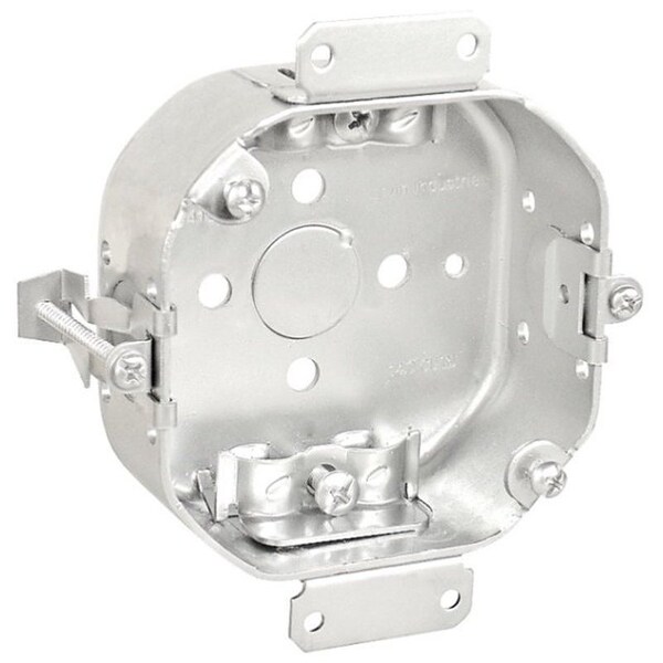 Southwire Octagon Box, 4 in OAW, 1-1/2 in OAD, 5-Knockout, Steel Housing Material, Silver, Galvanized - 54151-OWR-UPC
