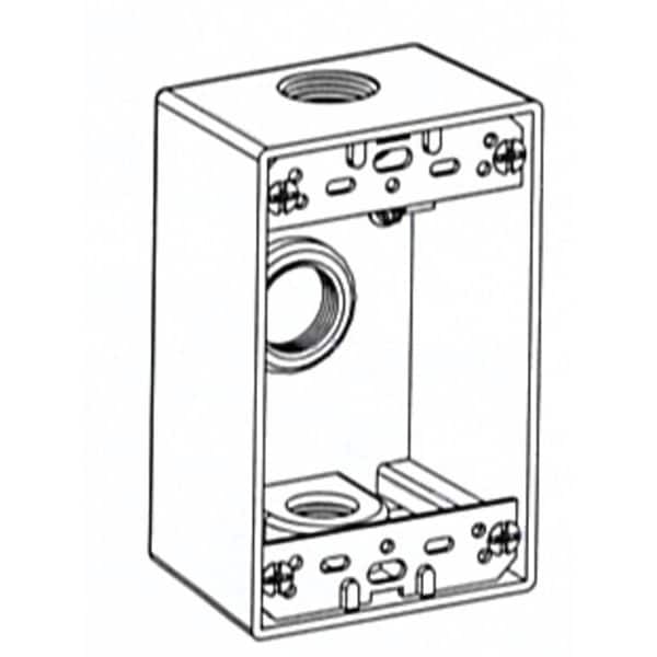 Radiant 1B-50-3 3.5 in. Holes 1 Gang Weatherproof Box, Gray - RA1584026