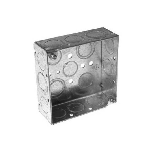 Racoorporated Electrical Box, 21 cu in, Square Box Type, 2 Gangs, Steel - 8189