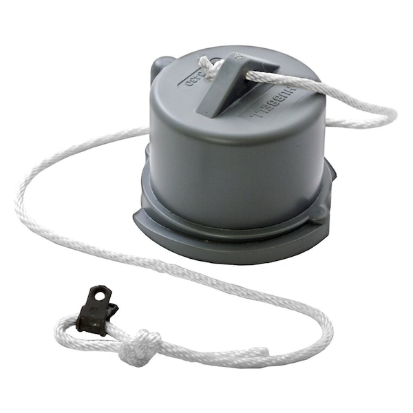 Hubbell Wiring Device-Kellems Heavy Duty Products, IEC Pin and Sleeve Devices, Industrial Grade, Accessories, Male Closure Cap, For 20A 4- Wire, Gray Non-Metallic - PC420
