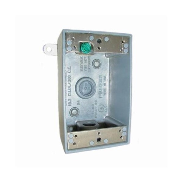 Mulberry Electrical Box, 24 cu in, Outlet Box Type, 1 Gang, Aluminum - 30586