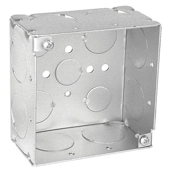 Southwire Deep-Welded Junction Box, 12-Knockout, 1/2, 3/4, 1 in Knockout, Steel, Silver, Galvanized - 52171-1-UPC