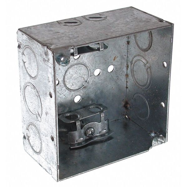 Raco Electrical Box, 30.3 cu in, Square Box Type, 2 Gangs, Galvanized Steel, Square Shape - 248