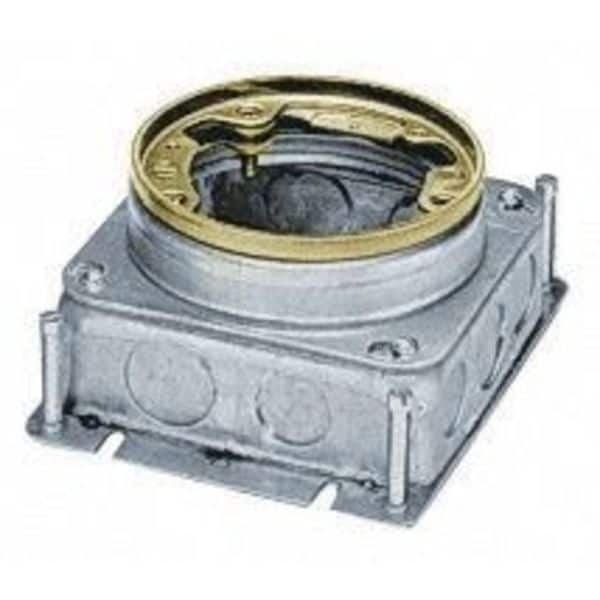 Hubbell Wiring Device-Kellems Electrical Box, 37.3 cu in, Floor Box Type, 1 Gang, Brass - FB2529