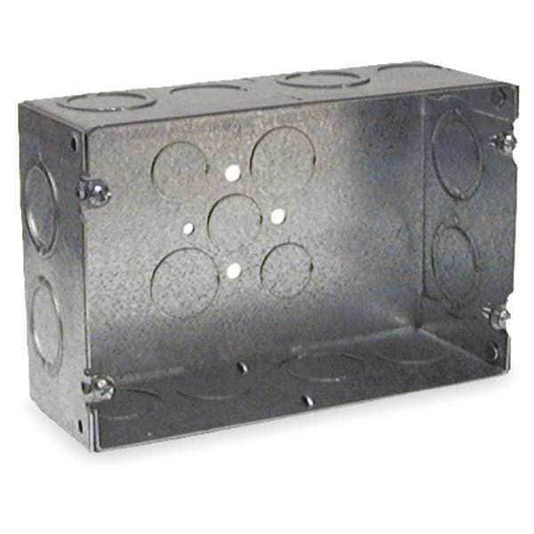 Raco Electrical Box, 70 cu in, Gang Box Type, 2 Gangs, Galvanized Steel - 941
