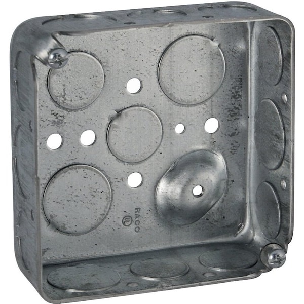 Raco Raco D4SB-50/75 Switch Box, 2-Gang, 16-Knockout, 1/2, 3/4 in Knockout, Steel, Gray, Galvanized - 8192