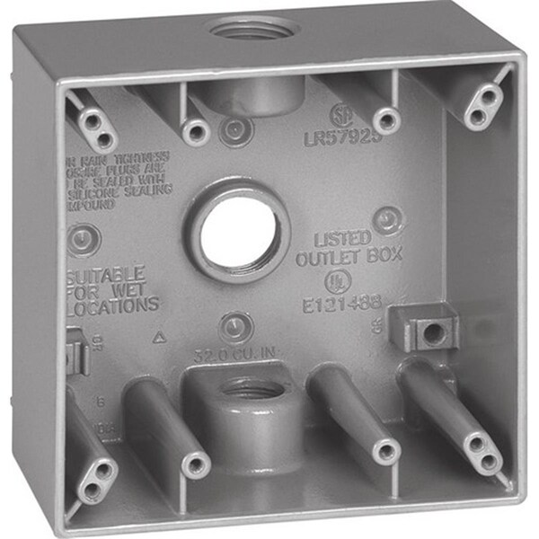 Sigma 14350 2 Gang Gray Weatherproof Outlet Box - 3424736