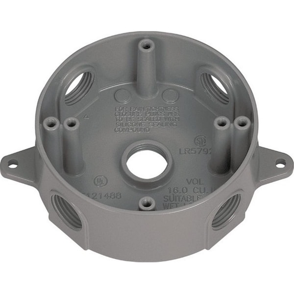 Sigma 143854 4.18 in. Gray Round Weatherproof Outlet Box - 3424439