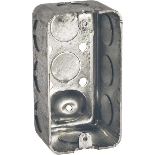 Raco Electrical Box, 13 cu in, Wall Box Type, 1 Gang, Steel - 8660