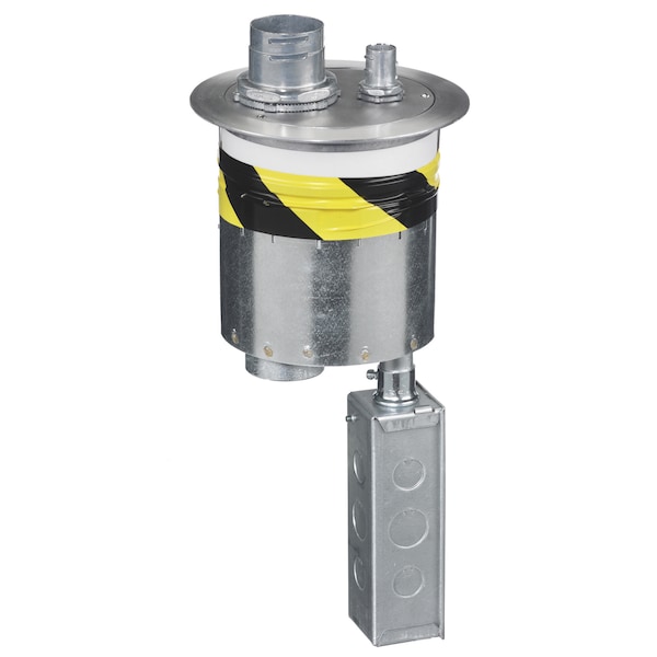 Hubbell Wiring Device-Kellems Furniture Feed 6" Series, Through Floor Fitting with Brushed Aluminum Cover - S1R6PTFFALU