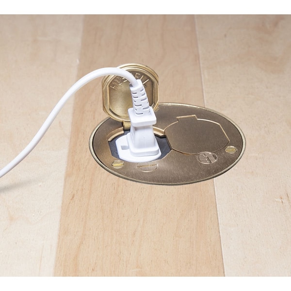 Raco Electrical Box, 18.5 cu in, Floor Box Type, 1 Gang, Brass - 6224