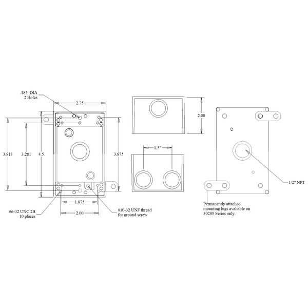 Mulberry Electrical Box, 18 cu in, Outlet Box Type, 1 Gang, Aluminum - 30207