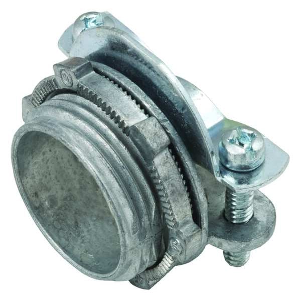 Raco Conduit Fitting Grounding Connector, 1/2 in, Threaded, Die Cast Zinc, Silver - 2711