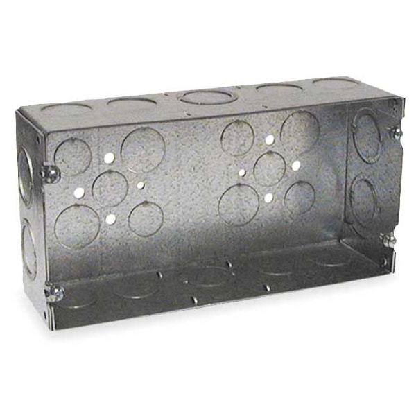 Raco Electrical Box, 90 cu in, Gang Box Type, 3 Gangs, Galvanized Steel - 942