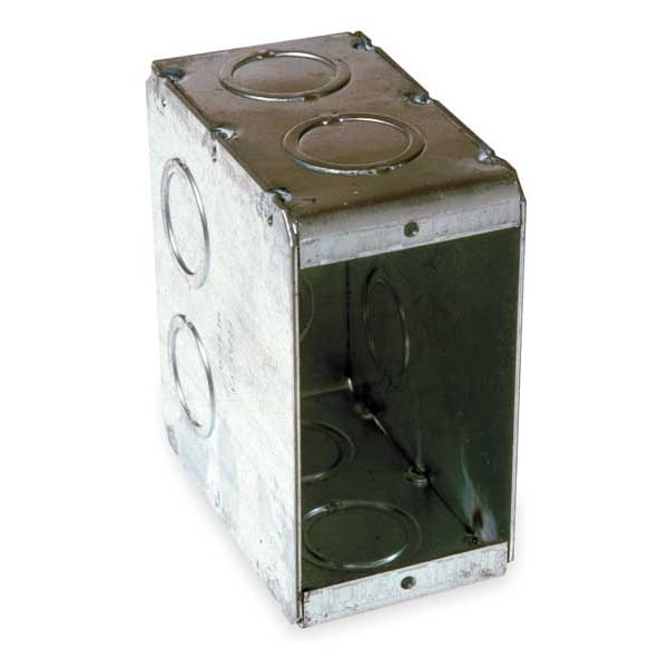 Raco Electrical Box, 22.5 cu in, Masonry Box Type, 1 Gang, Galvanized Zinc - 695