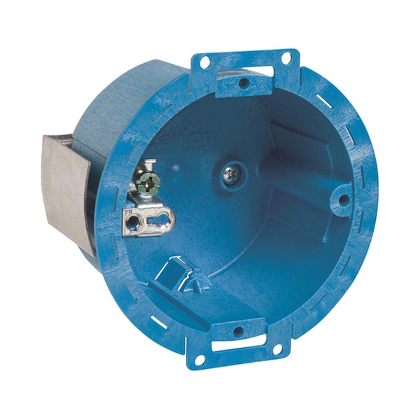 Upgrade 3.5 in. Round Thermoplastic 1 Gang Electrical Ceiling Box, Blue, 24PK - UP2185092