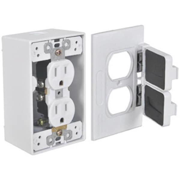 Hubbell-Raco Hubbell Electrical FCD35-W Duplex Outlet Kit; White - 752292