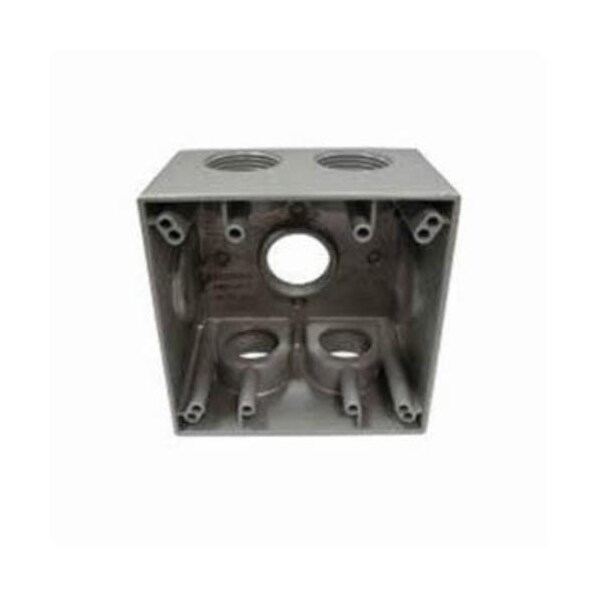 Mulberry Electrical Box, 37.3 cu in, Outlet Box Type, 2 Gangs, Aluminum - 30595