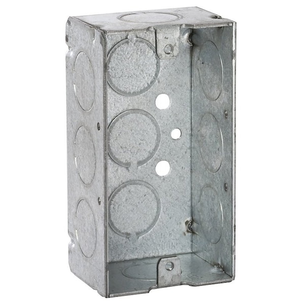 Raco Welded Handy Box, 1-Gang, 11-Knockout, 1/2 in Knockout, Steel, Gray - 8650