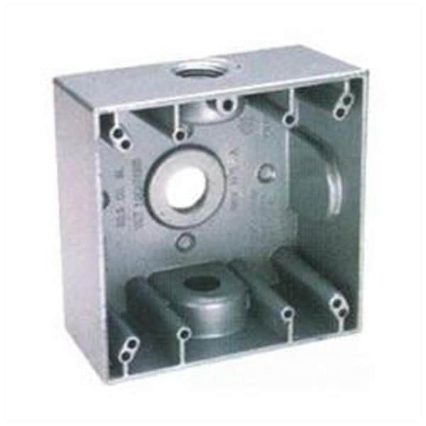 Teddico/Bwf Electrical Box, 31 cu in, Outlet Box Type, 2 Gangs, Die-Cast Metal - 1719590