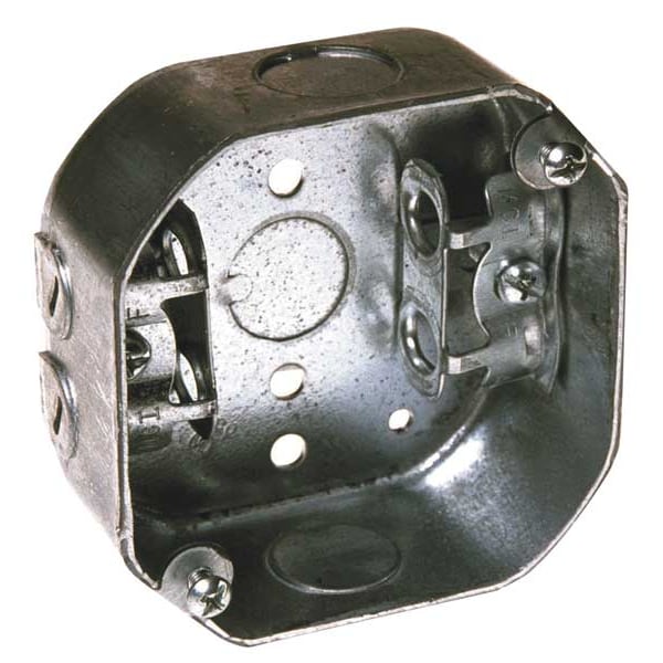 Raco Electrical Box, 15.5 cu in, Octagon Box Type, 2 Gangs, Galvanized Steel, Octagon Shape - 153