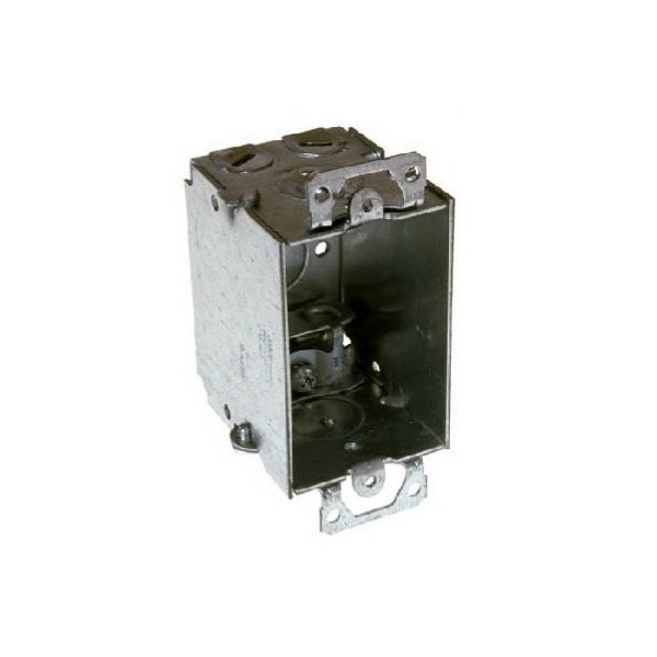 Racoorporated Electrical Box, 12.5 cu in, Switch Box Type, 1 Gang, Steel - 518
