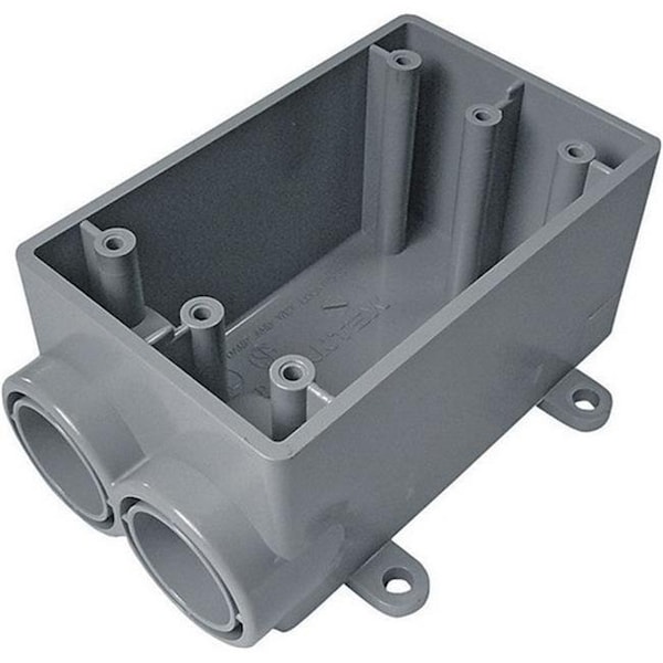 Cantex Electrical Box, 19 cu in, Outlet Box Type, 1 Gang, PVC - 3021300