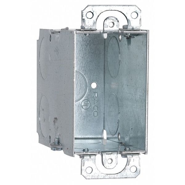 Raco Electrical Box, 18 cu in, Switch Box Type, 1 Gang, Steel - 591