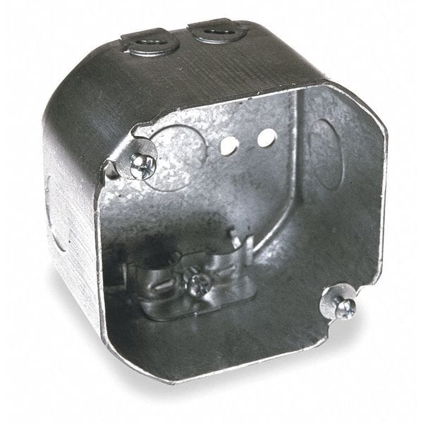 Raco Electrical Box, 21.5 cu in, Octagon Box Type, 2 Gangs, Galvanized Steel, Octagon Shape - 175