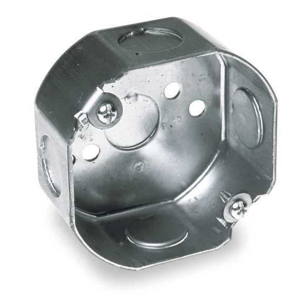 Raco Electrical Box, 11.8 cu in, Octagon Box Type, 1 Gang, Galvanized Steel, Octagon Shape - 110