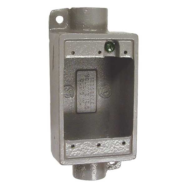 Hubbell Killark Weatherproof Electrical Box, 18 cu in, FSC Box Type, 1 Gang, Aluminum, Rectangular Shape - FSC-2