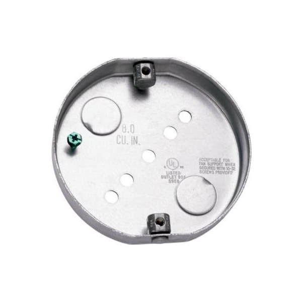 Racoorporated Electrical Box, 6 cu in, Ceiling Box Type, Steel - 295