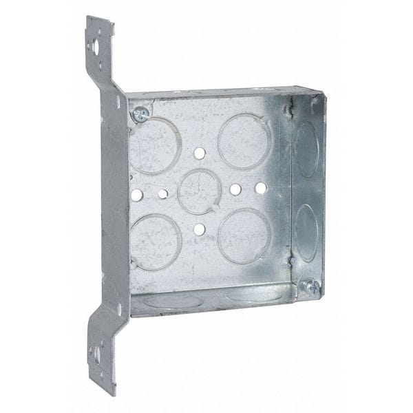 Raco Electrical Box, 21 cu in, Square Box Type, 2 Gangs, Steel - 199