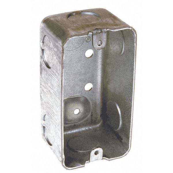 Raco Electrical Box, 13 cu in, Handy Box Type, 1 Gang, Galvanized Steel - 663