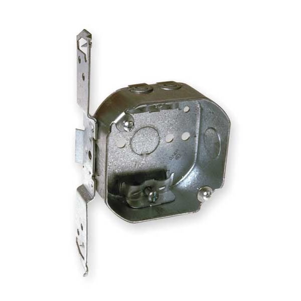 Raco Electrical Box, 15.5 cu in, Octagon Box Type, 2 Gangs, Galvanized Steel, Octagon Shape - 164