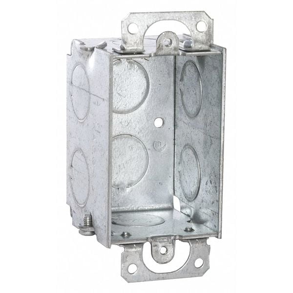 Raco Electrical Box, 10.3 cu in, Switch Box Type, 1 Gang, Steel - 420