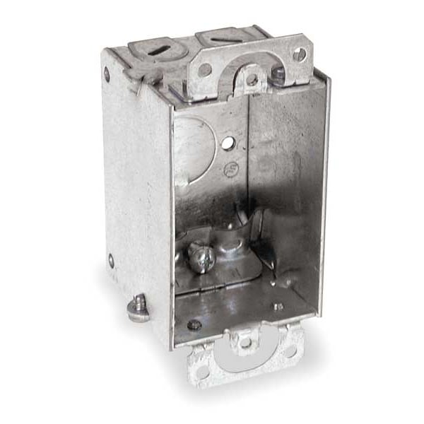 Raco Electrical Box, 10.3 cu in, Switch Box Type, 1 Gang, Galvanized Zinc - 445