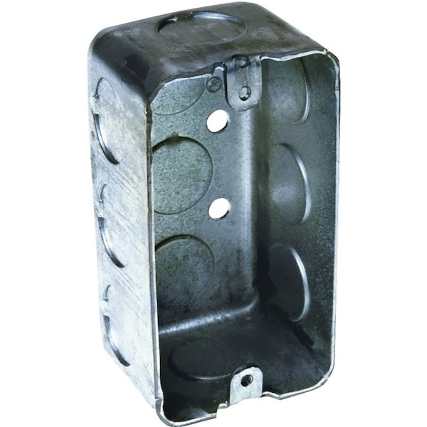 Raco Handy Box, 1-Gang, 7-Knockout, 3/4 in Knockout, Steel, Gray - 8663