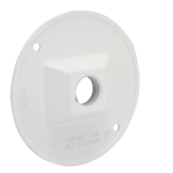 Bell Outdoor Electrical Box Cover, Round Box Type, 1 Gang, Die-Cast Aluminum, Lampholder and Cluster Cover - 5193-1