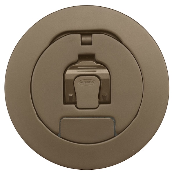 Hubbell Wiring Device-Kellems Electrical Box Cover, Round, Cast Aluminum - S1R4CVRBRZ
