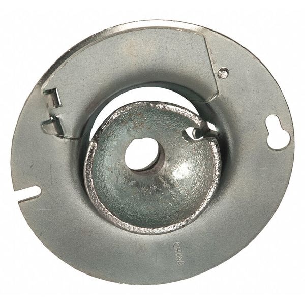 Raco Electrical Box Cover, Octagon Box Type, 1, Galvanized Steel, Square with Pipe Cover - 894KH