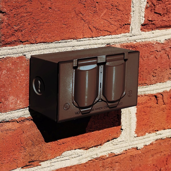 Sigma Engineered Solutions Electrical Box Cover, 1 Gang, Metal Die-Cast, Duplex Receptacle Cover - 14245BR