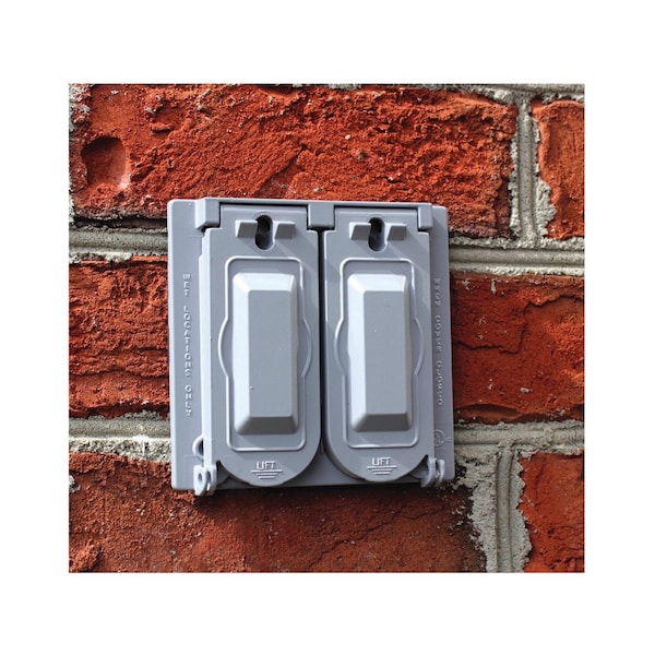 Sigma Engineered Solutions Electrical Box Cover, 2 Gangs, Metal Die-Cast, GFCI, Duplex and Round Receptacle Cover - 14945