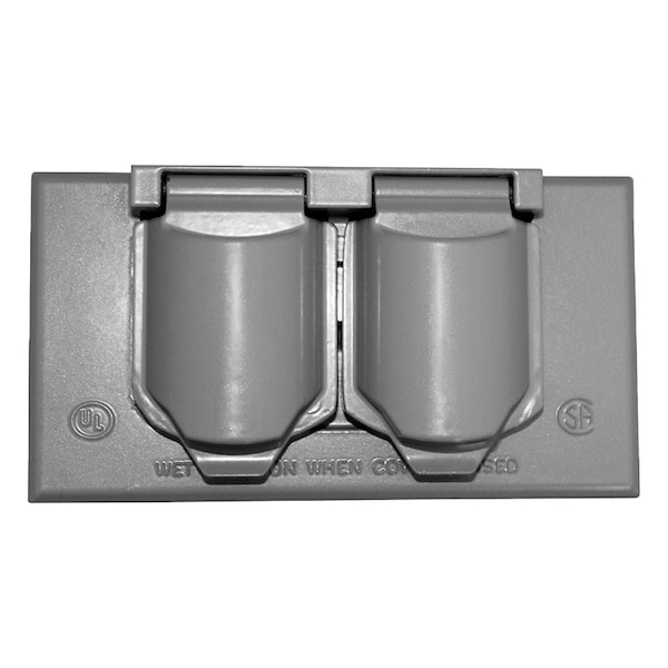 Sigma Engineered Solutions Electrical Box Cover, 1 Gang, Metal Die-Cast, Duplex Receptacle Cover - 14245