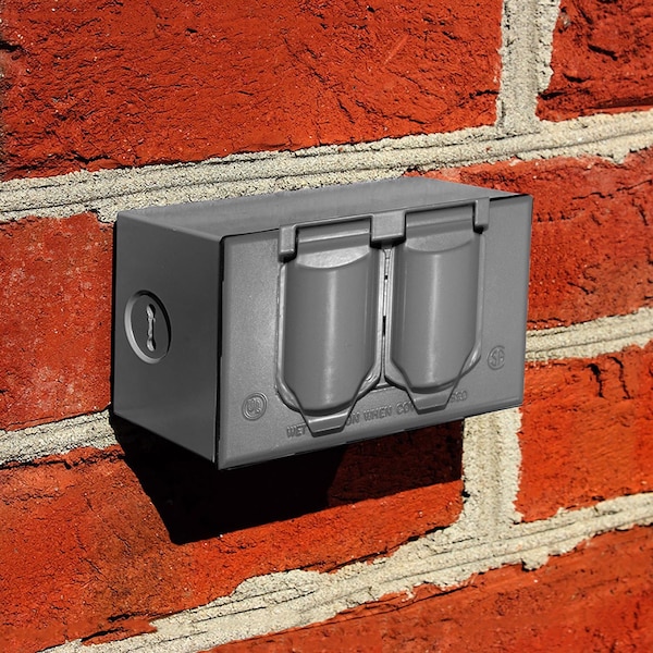 Sigma Engineered Solutions Electrical Box Cover, 1 Gang, Metal Die-Cast, Duplex Receptacle Cover - 14245